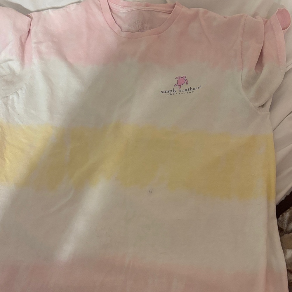 Simply Southern  Pastel Tie-Dye T-Shirt - Pink and Yellow